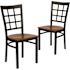 Carnegy Avenue Cherry Wood Seat/Black Metal Frame Restaurant Chairs (Set of 2)
