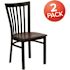Carnegy Avenue Mahogany Wood Seat/Black Metal Frame Restaurant Chairs (Set of 2)