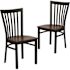 Carnegy Avenue Mahogany Wood Seat/Black Metal Frame Restaurant Chairs (Set of 2)