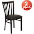 Carnegy Avenue Black Vinyl Seat/Black Metal Frame Restaurant Chairs (Set of 2)