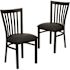 Carnegy Avenue Black Vinyl Seat/Black Metal Frame Restaurant Chairs (Set of 2)