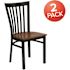 Carnegy Avenue Cherry Wood Seat/Black Metal Frame Restaurant Chairs (Set of 2)