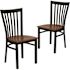 Carnegy Avenue Cherry Wood Seat/Black Metal Frame Restaurant Chairs (Set of 2)