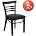 Carnegy Avenue Black Vinyl Seat/Black Metal Frame Restaurant Chairs (Set of 2)