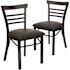 Carnegy Avenue Black Vinyl Seat/Black Metal Frame Restaurant Chairs (Set of 2)