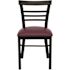 Carnegy Avenue Burgundy Vinyl Seat/Black Metal Frame Restaurant Chairs (Set of 2)