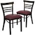 Carnegy Avenue Burgundy Vinyl Seat/Black Metal Frame Restaurant Chairs (Set of 2)