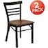 Carnegy Avenue Cherry Wood Seat/Black Metal Frame Restaurant Chairs (Set of 2)