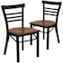 Carnegy Avenue Cherry Wood Seat/Black Metal Frame Restaurant Chairs (Set of 2)