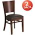 Carnegy Avenue Black Vinyl Seat/Walnut Wood Frame Restaurant Chairs (Set of 2)