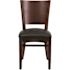 Carnegy Avenue Black Vinyl Seat/Walnut Wood Frame Restaurant Chairs (Set of 2)