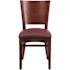 Carnegy Avenue Burgundy Vinyl Seat/Mahogany Wood Frame Restaurant Chairs (Set of 2)