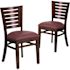 Carnegy Avenue Burgundy Vinyl Seat/Walnut Wood Frame Restaurant Chairs (Set of 2)