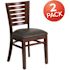 Carnegy Avenue Black Vinyl Seat/Walnut Wood Frame Restaurant Chairs (Set of 2)