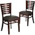 Carnegy Avenue Black Vinyl Seat/Walnut Wood Frame Restaurant Chairs (Set of 2)