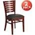 Carnegy Avenue Black Vinyl Seat/Mahogany Wood Frame Restaurant Chairs (Set of 2)
