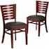 Carnegy Avenue Black Vinyl Seat/Mahogany Wood Frame Restaurant Chairs (Set of 2)