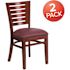 Carnegy Avenue Burgundy Vinyl Seat/Mahogany Wood Frame Restaurant Chairs (Set of 2)