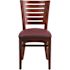 Carnegy Avenue Burgundy Vinyl Seat/Mahogany Wood Frame Restaurant Chairs (Set of 2)