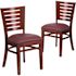 Carnegy Avenue Burgundy Vinyl Seat/Mahogany Wood Frame Restaurant Chairs (Set of 2)
