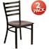 Carnegy Avenue Walnut Wood Seat/Black Metal Frame Restaurant Chairs (Set of 2)