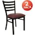Carnegy Avenue Burgundy Vinyl Seat/Black Metal Frame Restaurant Chairs (Set of 2)