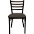 Black Hercules Series Commercial Grade Ladder Back Restaurant Chairs, Modern Metal Padded Dining Chairs (Set of 2)