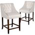 Carnegy Avenue 24 in. White Leather Bar stool (Set of 2)