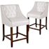 Carnegy Avenue 24 in. White Leather Bar stool (Set of 2)