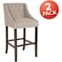 Carnegy Avenue 30 in. Light Gray Fabric Bar stool (Set of 2)
