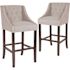Carnegy Avenue 30 in. Light Gray Fabric Bar stool (Set of 2)