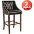 Carnegy Avenue 30 in. Black Leather Bar stool (Set of 2)