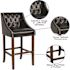 Carnegy Avenue 30 in. Black Leather Bar stool (Set of 2)