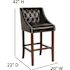 Carnegy Avenue 30 in. Black Leather Bar stool (Set of 2)