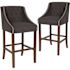 Carnegy Avenue 30 in. Charcoal Fabric Bar stool (Set of 2)