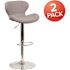 Carnegy Avenue 33 in. Gray Fabric Bar stool (Set of 2)