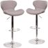 Carnegy Avenue 33 in. Gray Fabric Bar stool (Set of 2)