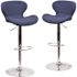Carnegy Avenue 33 in. Blue Fabric Bar stool (Set of 2)
