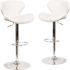 Carnegy Avenue 33 in. White Vinyl Bar stool (Set of 2)