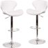 Carnegy Avenue 33 in. White Vinyl Bar stool (Set of 2)