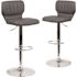 Carnegy Avenue 33.5 in. Gray Vinyl Bar stool (Set of 2)