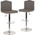Carnegy Avenue 32.5 in. Gray Leather Bar stool (Set of 2)