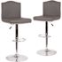 Carnegy Avenue 32.5 in. Gray Leather Bar stool (Set of 2)