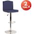 Carnegy Avenue 32.5 in. Blue Fabric Bar Stool (Set of 2)