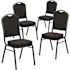 Carnegy Avenue Black Patterned Fabric/Gold Vein Frame Banquet Stack Chair (Set of 4)