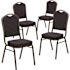 Carnegy Avenue Black Patterned Fabric/Gold Vein Frame Banquet Stack Chair (Set of 4)