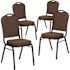 Carnegy Avenue Brown Patterned Fabric/Copper Vein Frame Banquet Stack Chair (Set of 4)