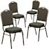 Carnegy Avenue Green Patterned Fabric/Gold Vein Frame Banquet Stack Chair (Set of 4)