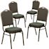 Carnegy Avenue Green Patterned Fabric/Gold Vein Frame Banquet Stack Chair (Set of 4)