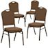 Carnegy Avenue Coffee Fabric/Gold Vein Frame Banquet Stack Chair (Set of 4)